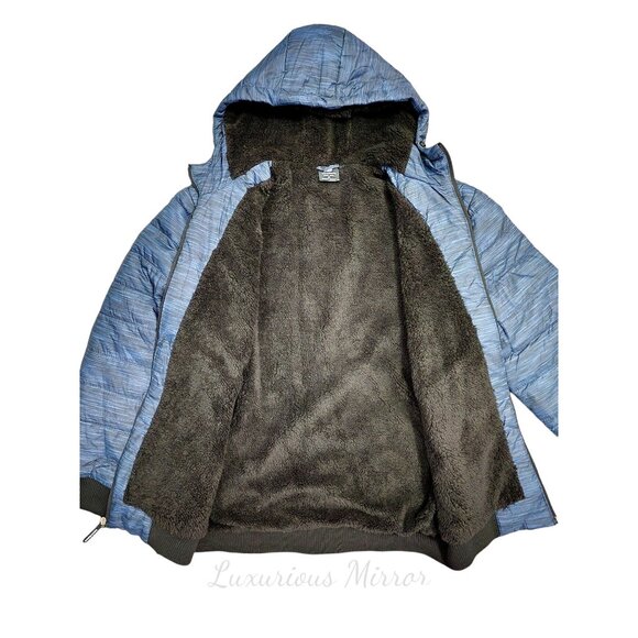 New Balance Puffer Hoodie Tech Full Zip Lightweight Fleece Jacket Black Sz M - Picture 3 of 6